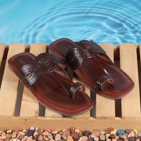 Men Brown Ethnic Kolhapuris