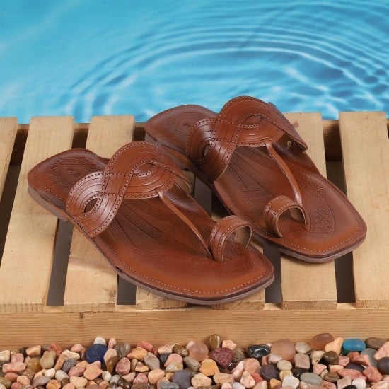 Men Tan Ethnic Kolhapuris