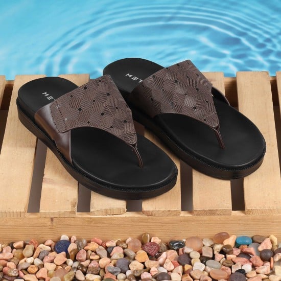 Men Brown Casual Slippers
