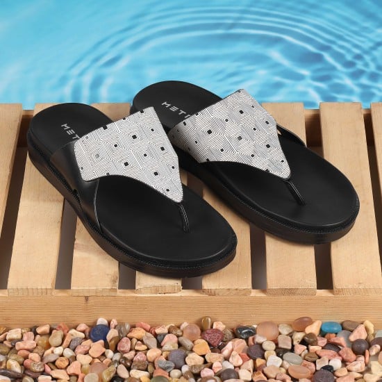 Men White Casual Slippers