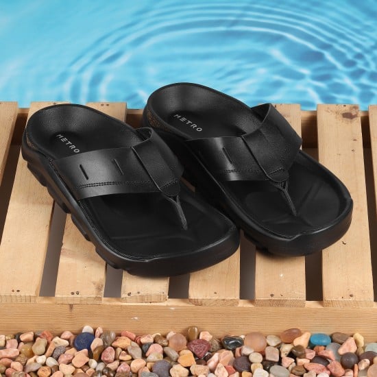 Men Black Casual Slippers