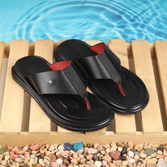 Men Black Casual Slippers
