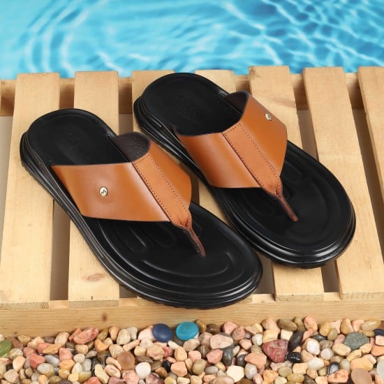 Men Tan Casual Slippers