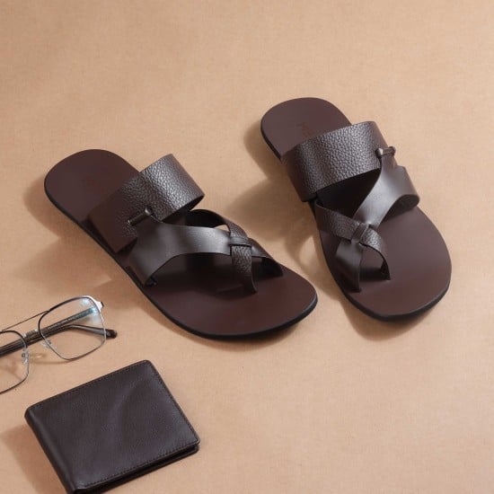 Men Brown Casual Slippers