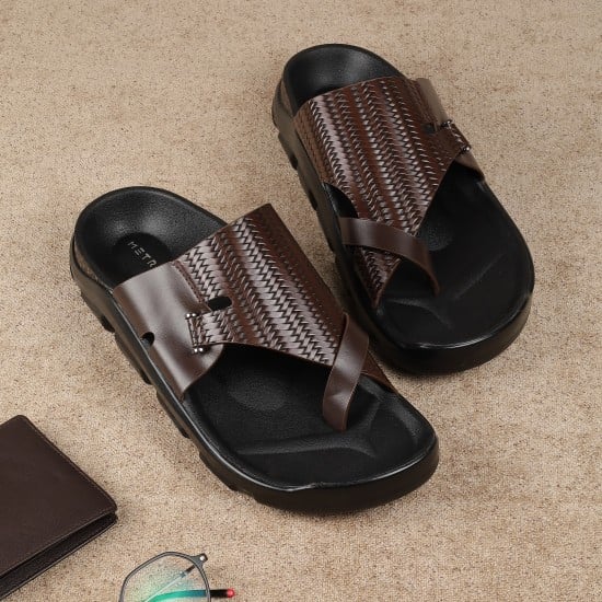 Men Brown Casual Slippers
