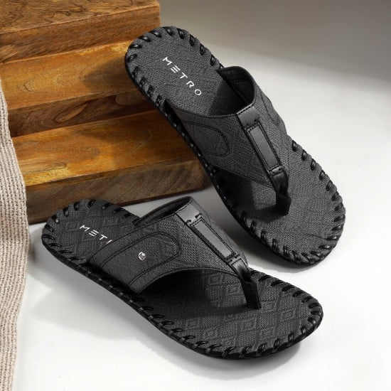 Men Black Casual Slippers