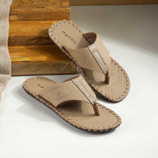 Men Beige Casual Slippers