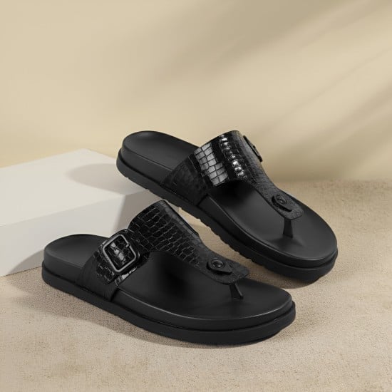 Men Black Casual Slippers