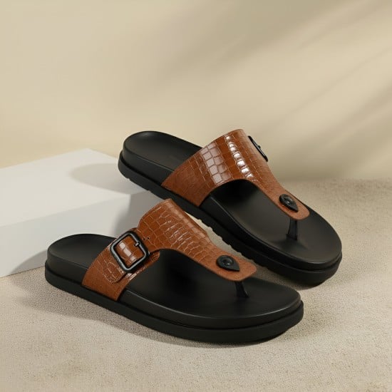 Men Tan Casual Slippers