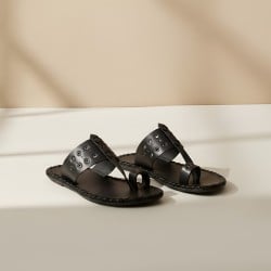 Men Black Ethnic Slippers