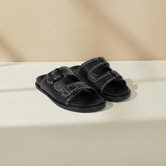 Men Black Casual Slippers
