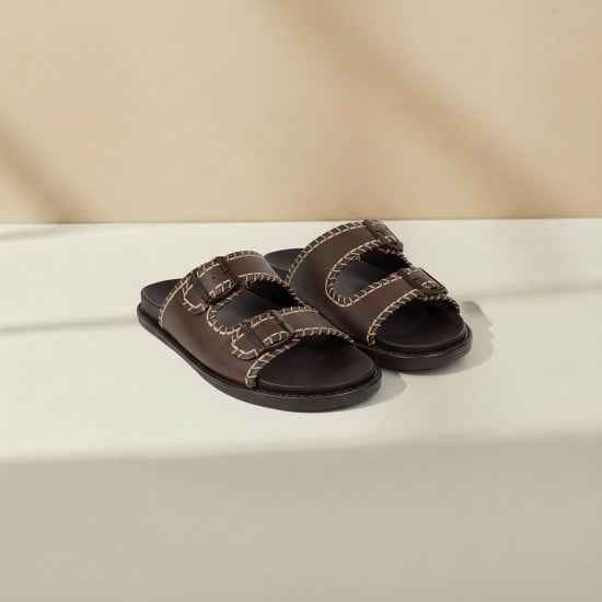 Men Brown Casual Slippers