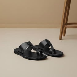 Men Black Ethnic Slippers