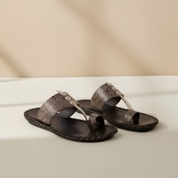 Men Beige Ethnic Kolhapuris
