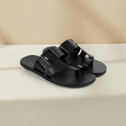 Men Black Casual Slippers