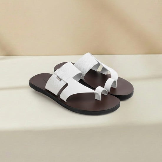 Men White Casual Slippers