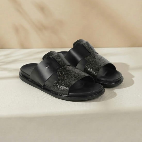 Men Black Casual Slippers