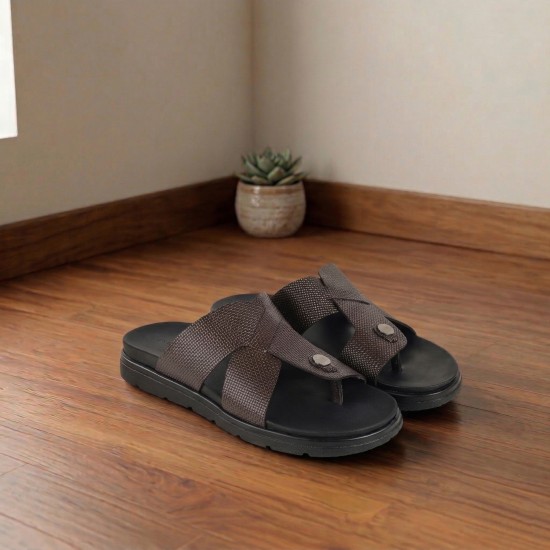 Men Brown Casual Slippers