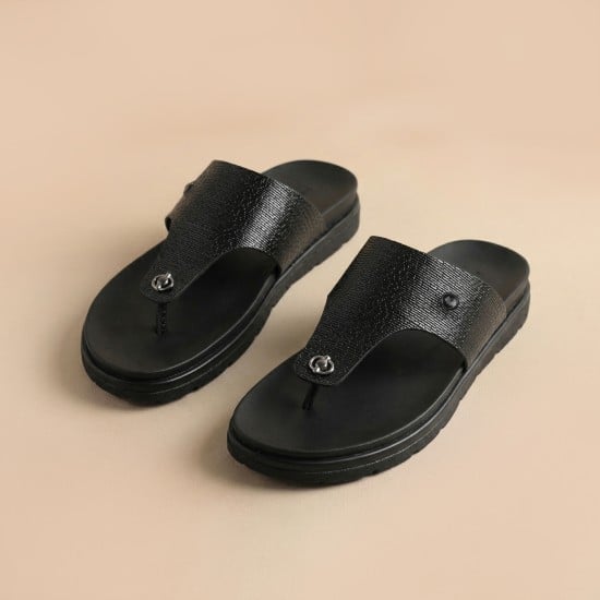 Men Black Casual Slippers