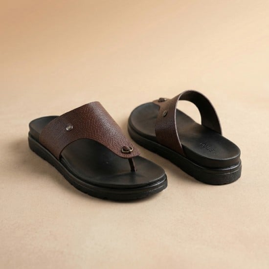 Men Brown Casual Slippers