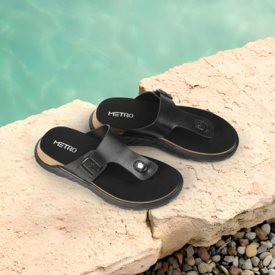 Men Black Casual Slippers