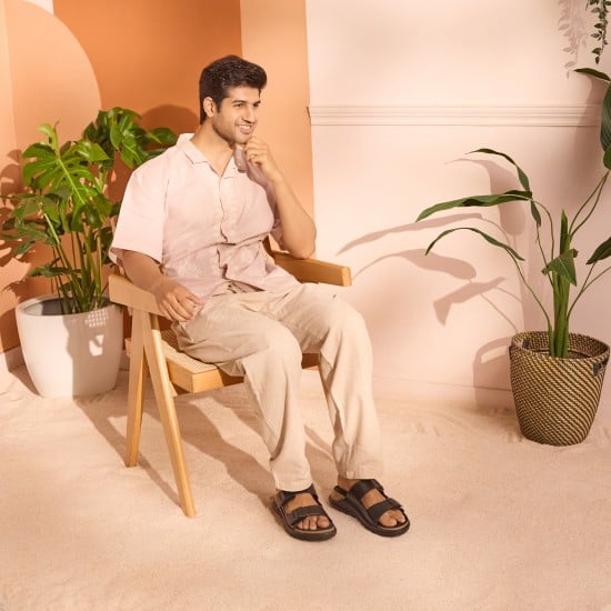 Men Black Casual Slippers