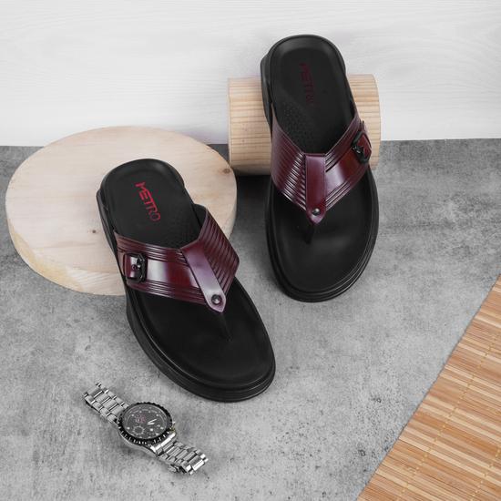 Men Wine Casual Slippers