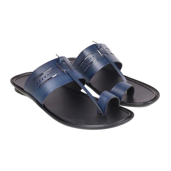 Men Blue Ethnic Slippers