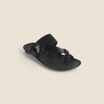 Metro Men Black-Multi Casual Slippers(SKU: 16-359-53-40)