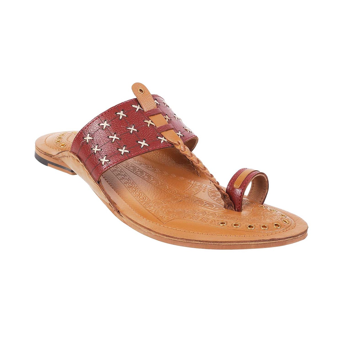 Buy Metro Maroon Ethnic Kolhapuris 