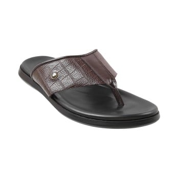 Metro Men Brown Casual Slippers(SKU: 16-398-12-40)