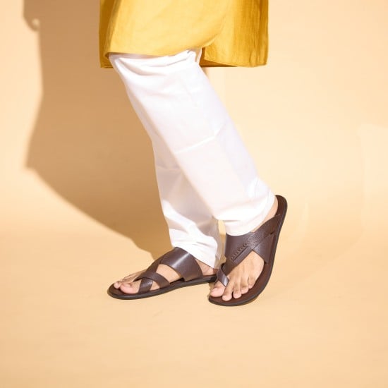 Men Brown Casual Slippers