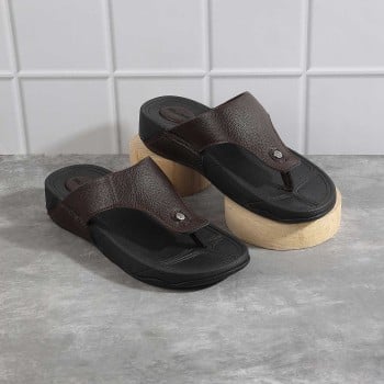 Walkway Men Brown Casual Slippers(SKU: 16-66-12-42)