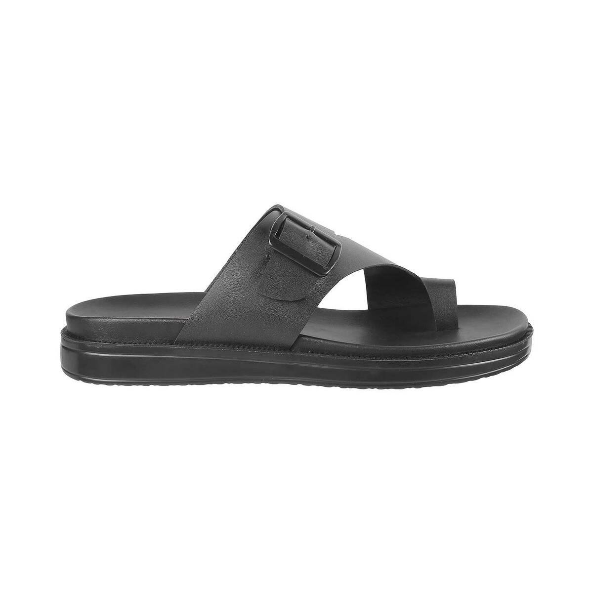 Buy Men Black Casual Slippers Online | SKU: 16-707-11-40-Metro Shoes