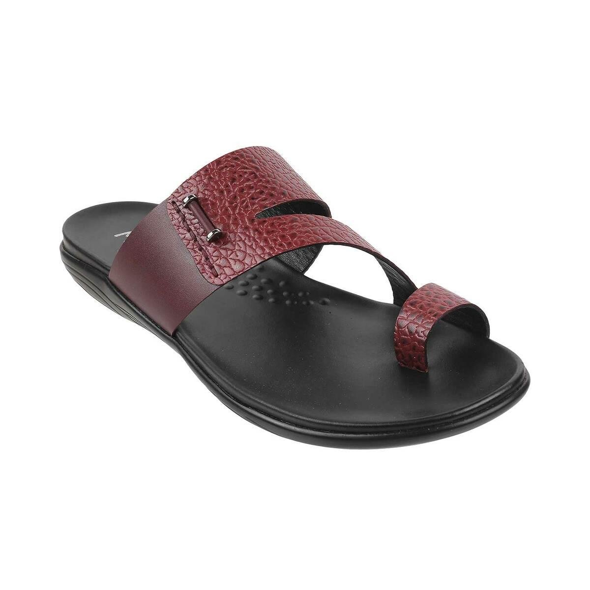 Men Wine Casual Slippers | SKU: 16-715-58-40-Metro Shoes