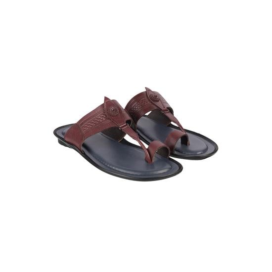 Men Wine Ethnic Slippers