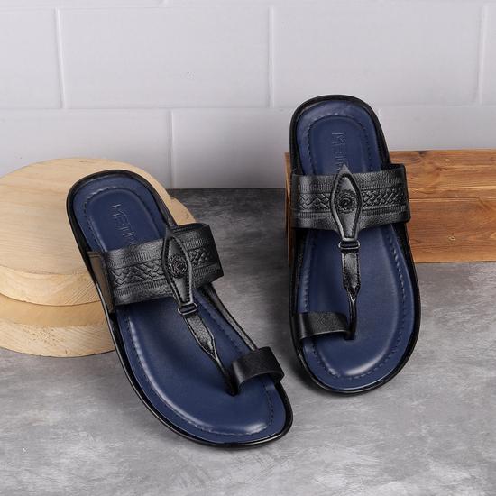 Men Black Ethnic Slippers