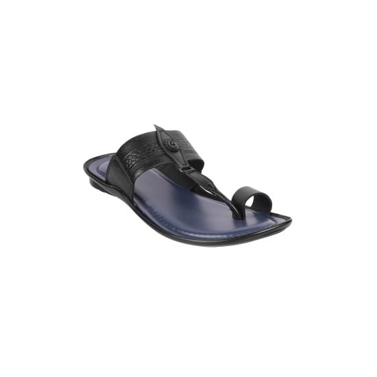 Men Black Ethnic Slippers