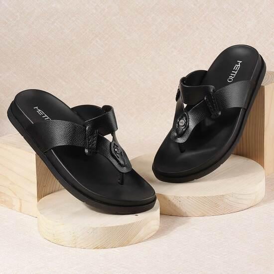 Men Black Casual Slippers