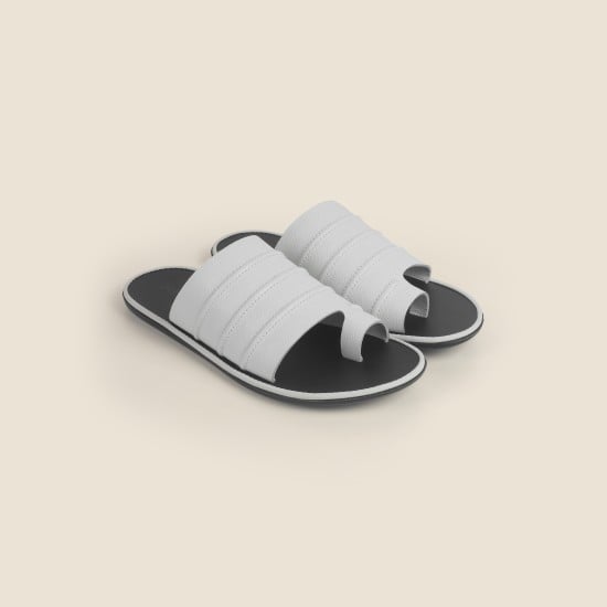 Men White Casual Slippers