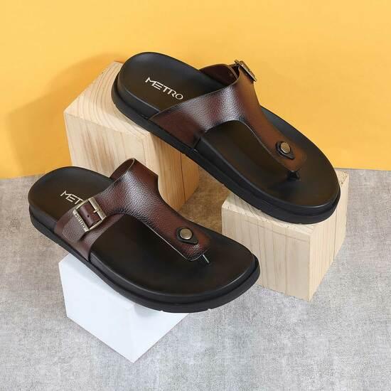 Men Brown Casual Slippers