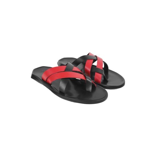 Men Black-red Casual Slippers