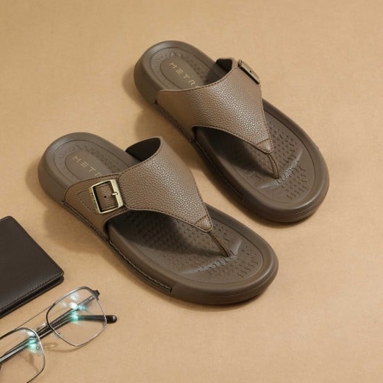 Men Beige Casual Slippers