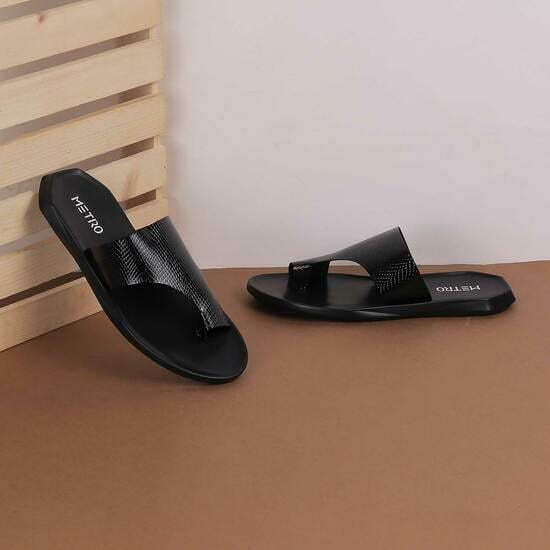 Men Black Casual Slippers