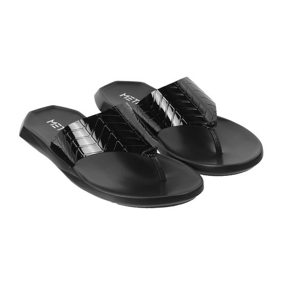 Men Black Casual Slippers