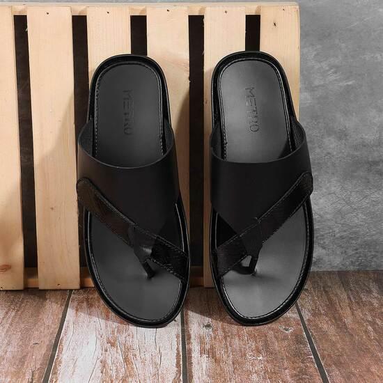 Men Black Casual Slippers