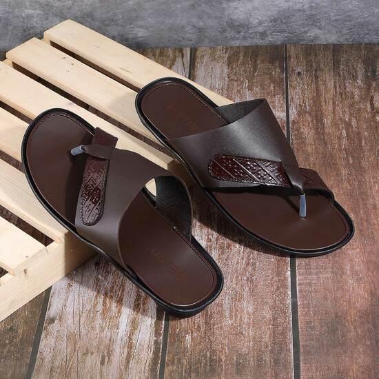 Men Brown Casual Slippers