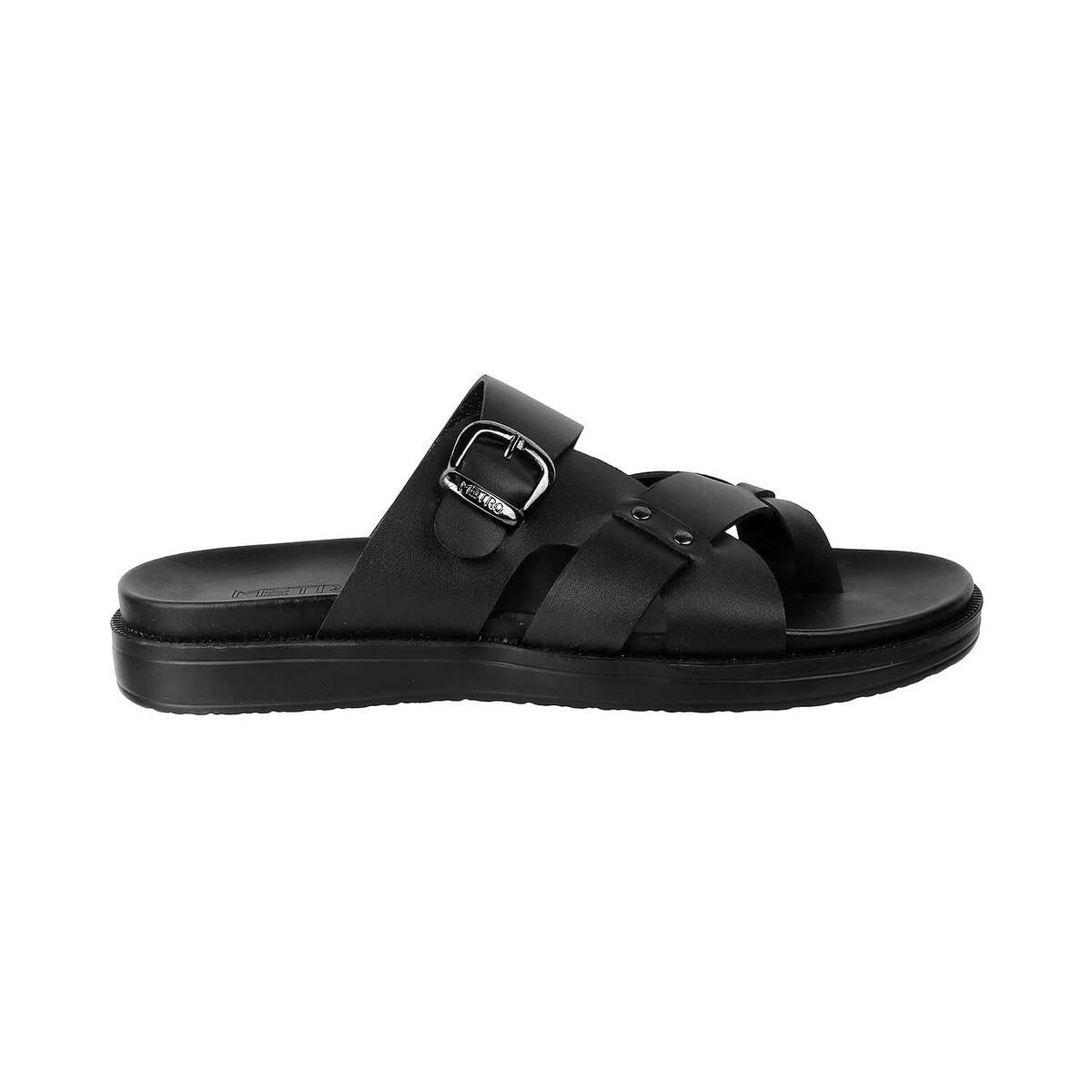 Buy Men Black Casual Slippers Online | SKU: 16-816-11-41-Metro Shoes