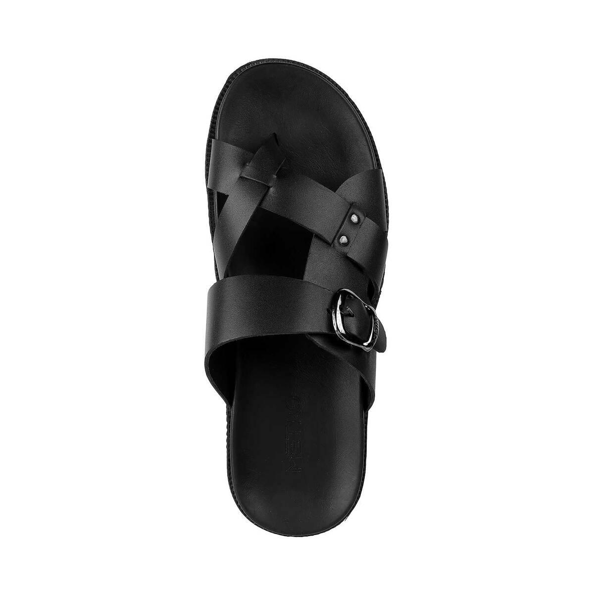 Buy Men Black Casual Slippers Online | SKU: 16-816-11-41-Metro Shoes