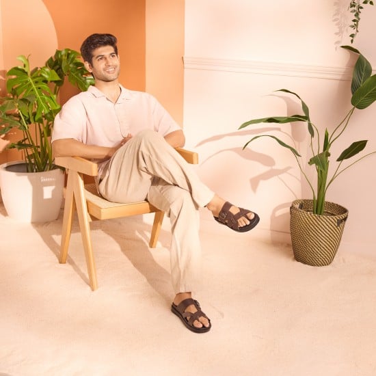 Men Brown Casual Slippers
